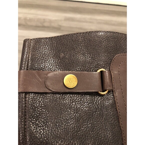 Franco Sarto Crash Brown Leather Zip Up Knee High Boots Size 5.5 $189 - Picture 5 of 6